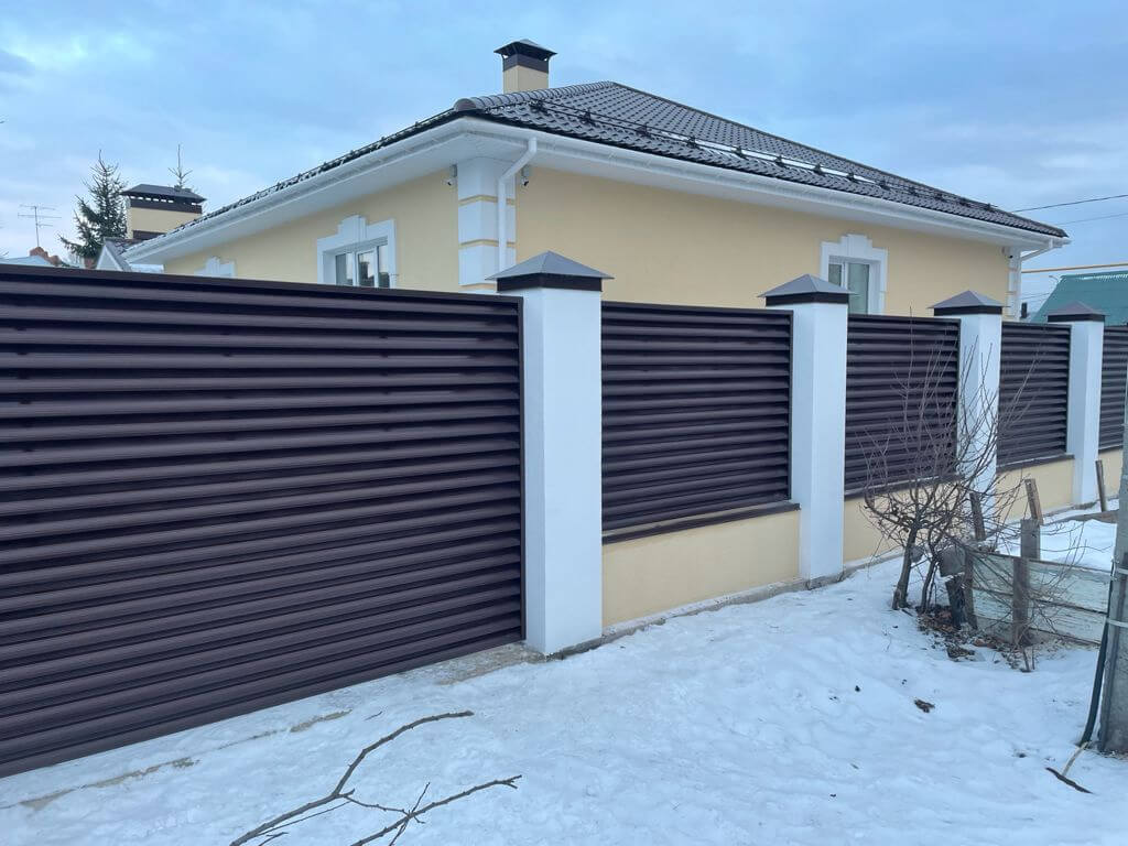 Забор-жалюзи ral8017/8017 шоколад двусторонний фото5 в Сыктывкаре