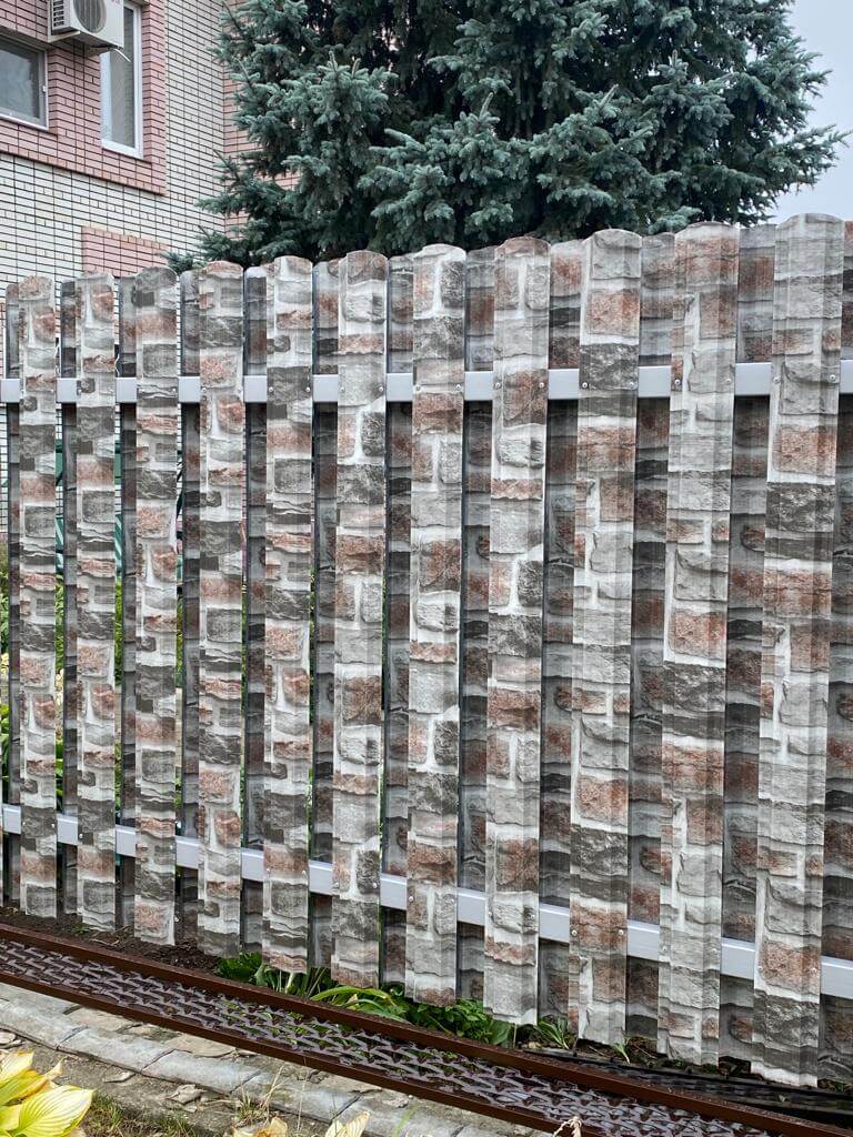 забор из штакетника printech кирпич зольный фото7 в Сыктывкаре