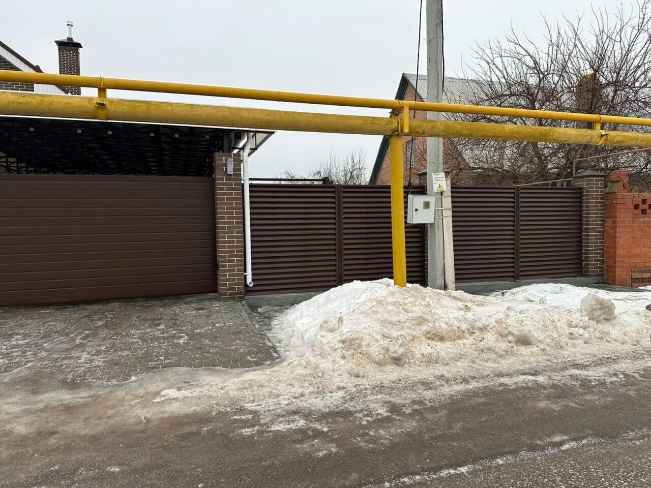 Забор-жалюзи из ламелей еврожалюзи 47м Мореный Дуб Printech фото 1 в Сыктывкаре