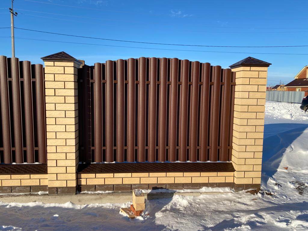 Забор из евроштакетника 57м RAL8017/8017 Шоколад двухсторонний МАТТЕ в Сыктывкаре