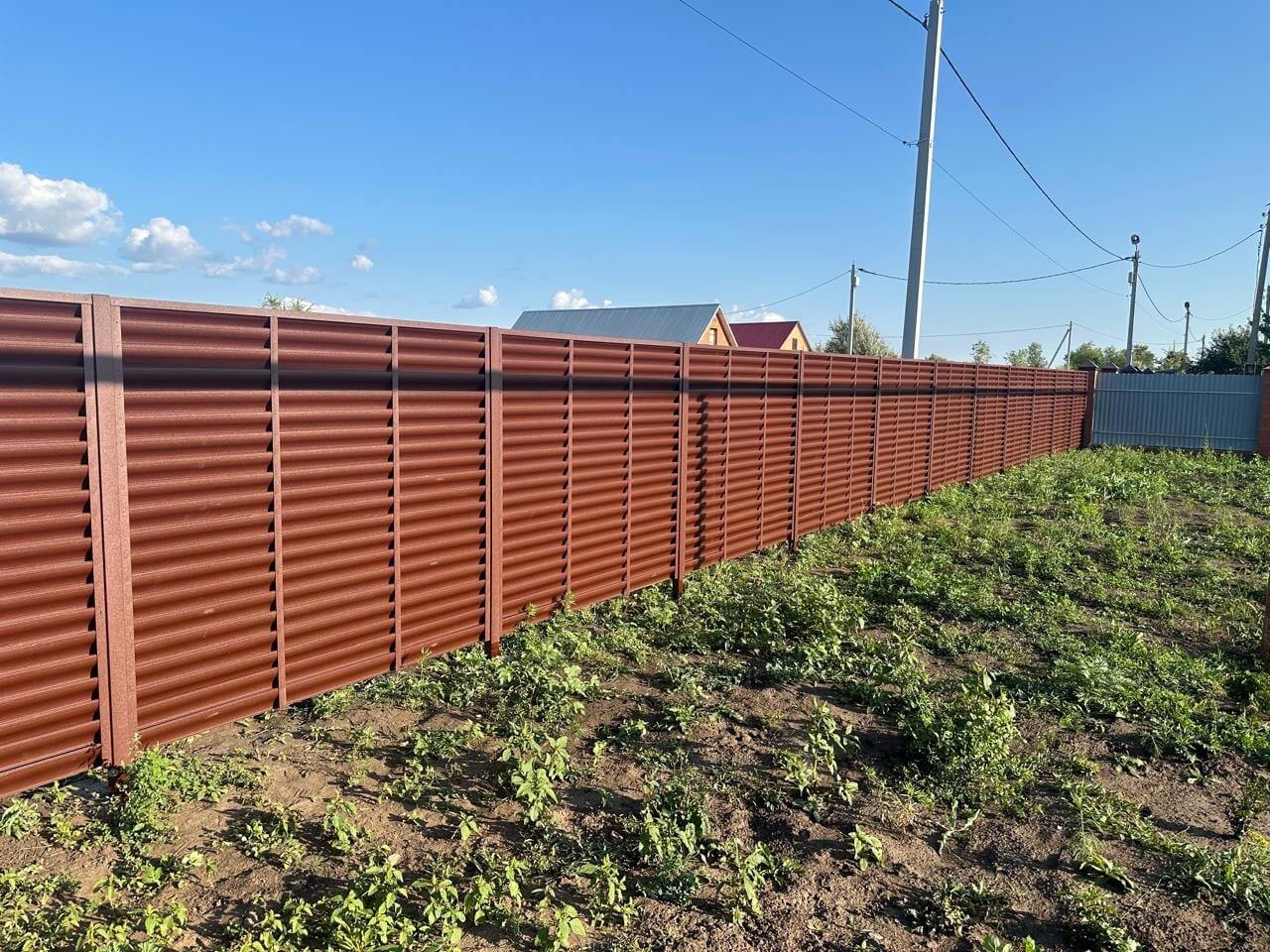 Забор из ламелей Еврожалюзи 53м RAL8017/8017 Шоколад двусторонний МАТТЕ в Сыктывкаре